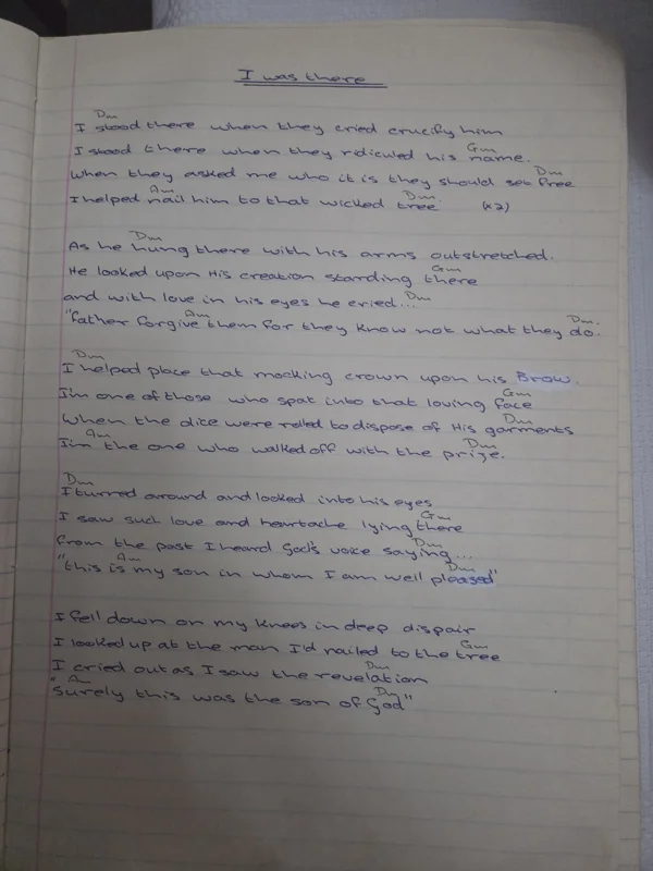 The original handwritten manuscript titled I Was There